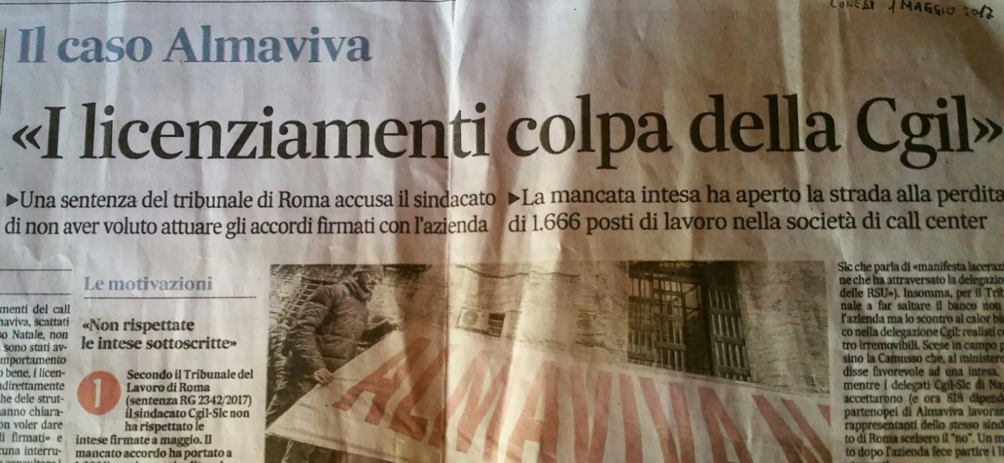 Di Maio contro i sindacati e forse non ha torto. A dirlo anche una sentenza contro la CGIL del tribunale di Roma