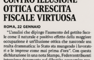 FEDERCONTRIBUENTI CONTRO CGIA DI MESTRE, ILLUSIONE OTTICA CRESCITA FISCALE VIRTUOSA