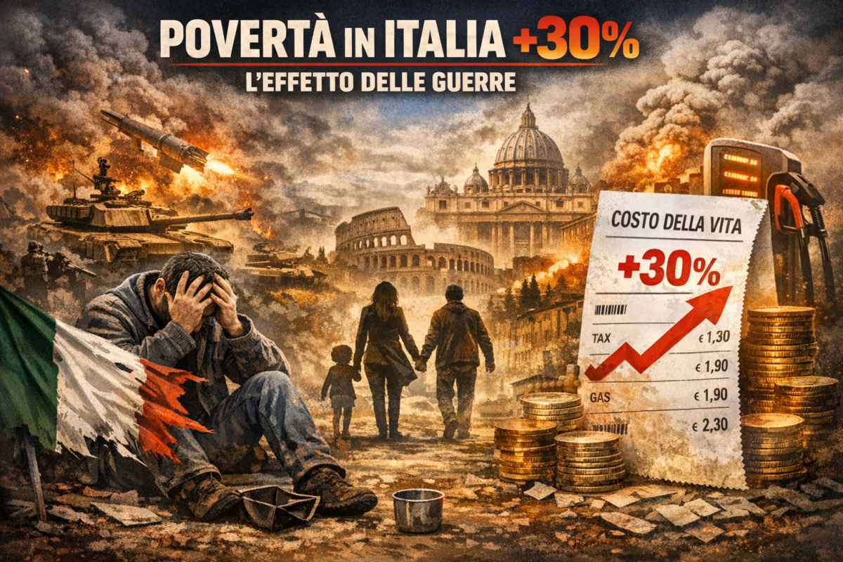 FEDERCONTRIBUENTI, CON L’EFFETTO COMBINATO DELLE GUERRE LA POVERTÀ IN ITALIA CRESCE FINO AL +30%