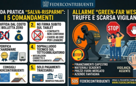 FOTOVOLTAICO: FEDERCONTRIBUENTI LANCIA L’ALLARME SUL 