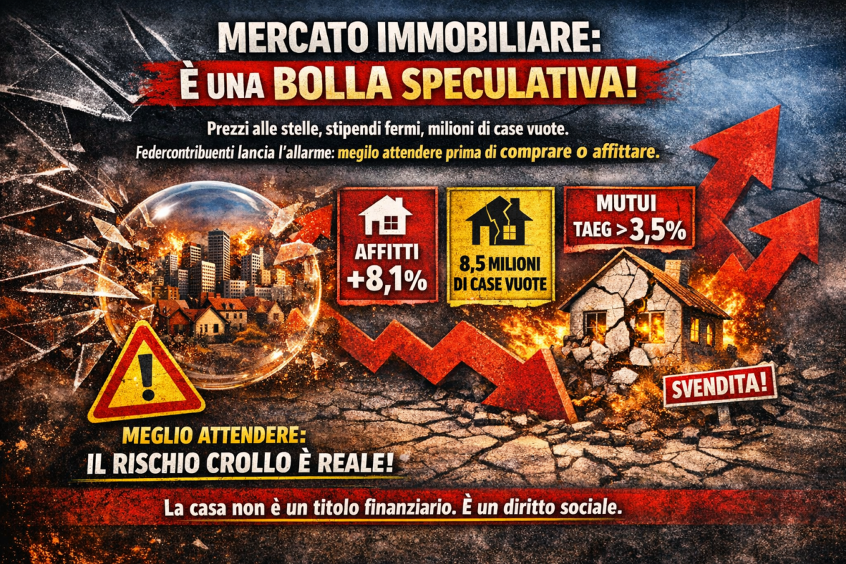 Immobiliare: il mercato è una bolla speculativa, meglio attendere prima di comprare o affittare