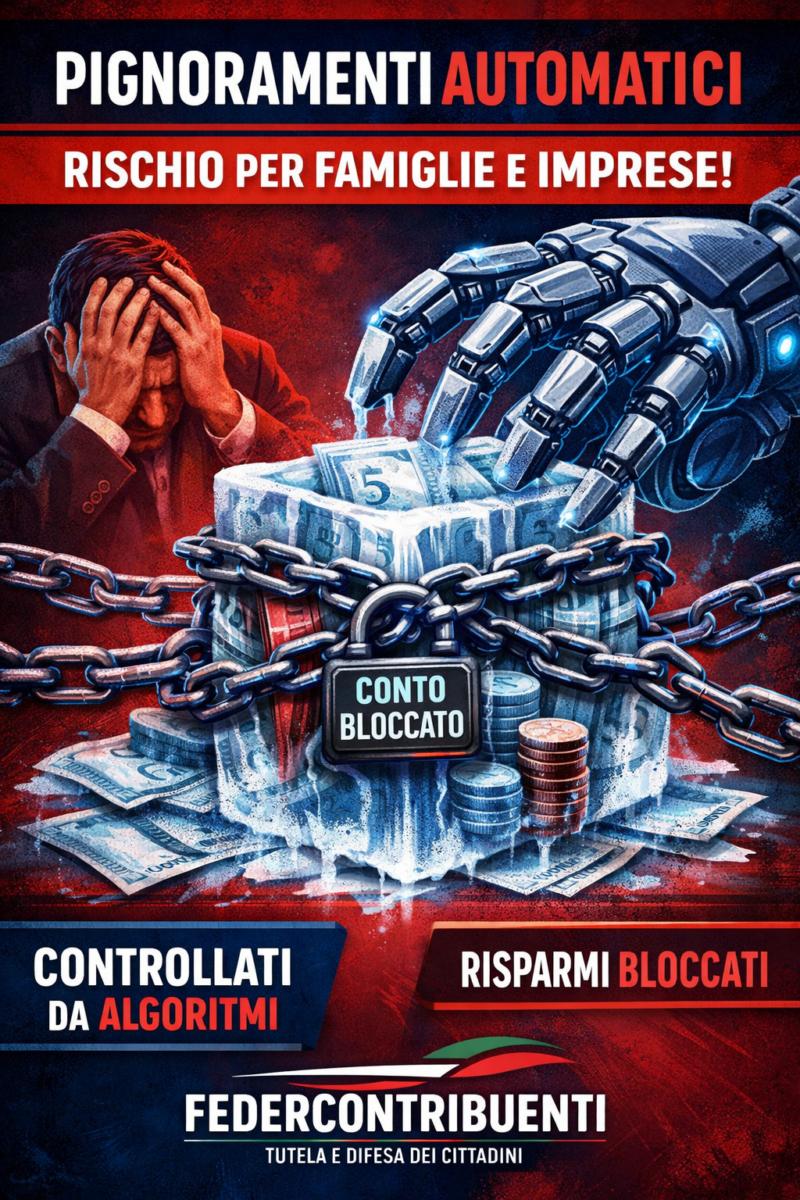 Fisco: preoccupazione su pignoramenti automatici dei conti correnti chiediamo un intervento immediato del Governo