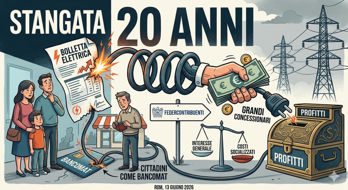 ENERGIA: PROROGA VENTENNALE CONCESSIONI ELETTRICHE RISCHIO NUOVA STANGATA FAMIGLIE E IMPRESE 