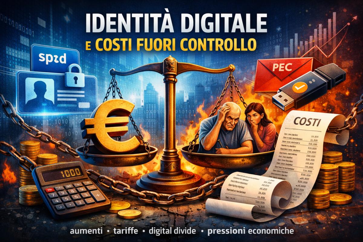 IDENTITÀ DIGITALI: COSTI FUORI CONTROLLO, SPID, PEC E FIRME DIGITALI DIVENTANO UN SALASSO PER CITTADINI E IMPRESE